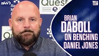 Brian Daboll explains Giants decision to bench QB Daniel Jones in favor of Tommy DeVito  SNY [upl. by Adroj]