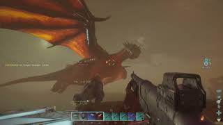 ALPHA Dragon BOSS wDEERTHERIrunning shotgun ARK Ascended PS5 official pvp [upl. by Leftwich530]