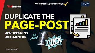 How to Duplicate the PagePost in wordpress in just 1 Click  Wordpress Duplicator Plugin  Wstech [upl. by Ykcin]