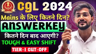 SSC CGL Tier1 Answerkey 2024 🎊 SSC CGL 2024 SAFESCORE amp Cutoff  CGL 2024 Mains kab hoga [upl. by Niddala]