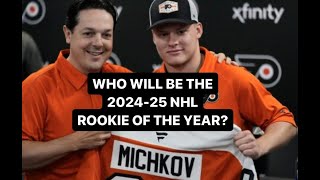 WHO WILL WIN THE 202425 NHL ROOKIE OF THE YEAR AWARD nhl michkov philadelphiaflyers stars [upl. by Trout361]