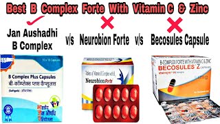 Jan Aushadhi B Complex Forte with Vitamin C Zinc के फायदे vs Becosules capsule Multivitamin [upl. by Rosen]