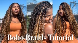 How to get FULL Boho Braids  DIY  NO GLUE  Detailed Tutorial bohobraids [upl. by Jacinta908]