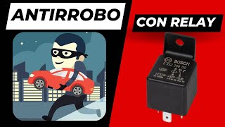 como poner un corta corriente o antirrobo para auto con un rele o relay [upl. by Mollee526]