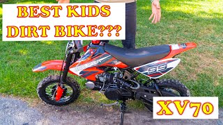 70cc Kids Dirt Bike Pit Bike XV70 Coolster For Sale From Kickinpowersportscom [upl. by Fesoy]