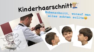 Kinderhaarschnitt für Jungs mit Schere geschnitten Tutorial [upl. by Ody]