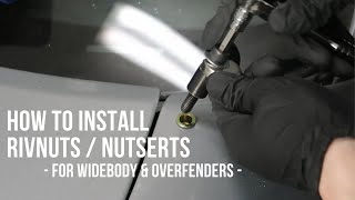 How to Install Rivnuts  Nutserts on Widebody Overfenders DIY  Season 5 Episode 3 [upl. by Erdnaid]