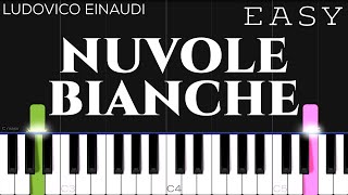 Ludovico Einaudi  Nuvole Bianche  EASY Piano Tutorial [upl. by Noswad]