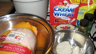 chicken stew or soup START to FINISH with Cream of Wheat dumplings and schmaltz schmalz shmalz [upl. by Aiht430]