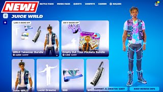 NEW Juice WRLD Skin BUNDLES amp EMOTES Item Shop Fortnite Plus FREE Outfit [upl. by Irreg989]