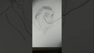 Salvador Dali outlinespanishpainter shorts drawing [upl. by Dhiman190]