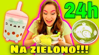 CAŁY DZIEŃ JEM TYLKO ZIELONE JEDZENIE💚CHALLENGE💚🍬 [upl. by Aubin]