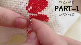 YENİ BAŞLAYANLAR İÇİN ETAMİN SECCADE İŞLEME  KANAVİCE SECCADE İŞLEME  Hand Embroidery  PART1 [upl. by Katusha]