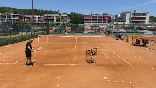 Apostolos Tsitsipas vs Petros Tsitsipas Tennis Practice at The Academy [upl. by Kelwin]