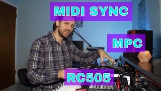 How to midi sync MPC LIVE to RC 505 Loopstation [upl. by Donnenfeld]