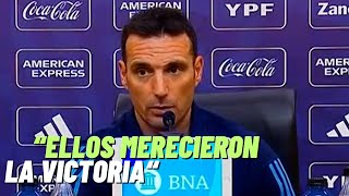 ARGENTINA 0 URUGUAY 2 LIONEL SCALONI Conferencia Post Partido [upl. by Ycak]