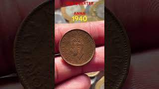 1 QUARTER ANNA INDIA 1940 coin [upl. by Deering18]