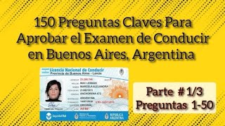 150 Preguntas y Respuestas Claves para Aprobar Examen Teórico de Conducir en Buenos Aires y CABA 1 [upl. by Auj]