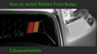 CJ Lancer  How To Install RalliArt Front Grille Badge [upl. by Anairo]