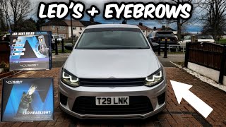 VW Polo 6r LED headlight upgrade  headlight eyebrows [upl. by Aimahc574]