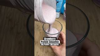 Strawberry protein smoothie to hit your protein and fat loss goals🔥 highproteinrecipes losefat [upl. by Jermayne]