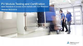 Webinar PV Module Testing and Certification – TÜV Rheinland Mexico [upl. by Jabin]