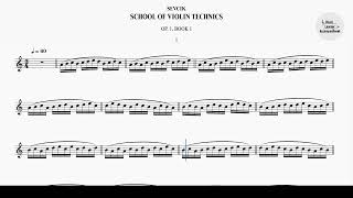 《SEVCIK SCHOOL OF VIOLIN TECHNICS OP 1 BOOK 1》Exercise 1 Part 2 16th Note ♩60 [upl. by Warner19]