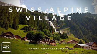 Walking Through A Beautiful Tiny Mountain Village in Switzerland  Binaural Nature Sounds  4K [upl. by Faletti]