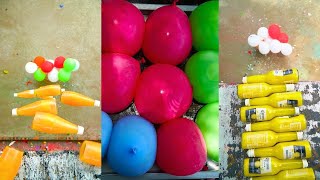 Breaking Colorful Glass Bottles and Dropping Water Balloons ASMR [upl. by Julita535]