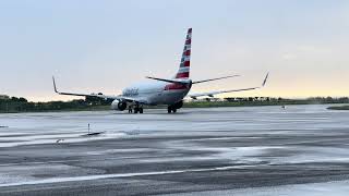 American Airlines B737 Takeoff from Montego Bay Airport [upl. by Enahpets]