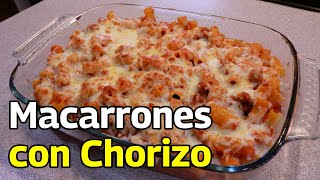 Macarrones con Chorizo Gratinados  recetasdecocina [upl. by Blalock]