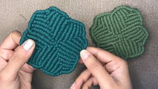 DIY Macrame Clover Leaf Coaster  StepbyStep Tutorial [upl. by Adnorahc17]