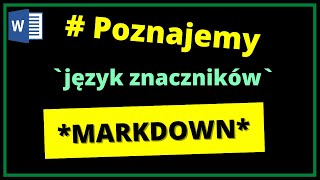 Poznajemy język znaczników Markdown [upl. by Gibb982]