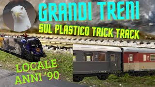 I Grandi Treni sul plastico ferroviario Trick Track model  Locale anni 90 con vecchie carrozze [upl. by Remy]