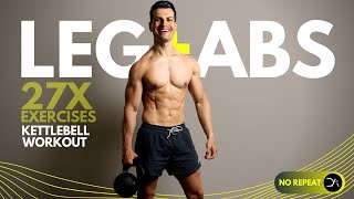 25 Min LEGS  ABS Kettlebell Workout  No Repeat  Strength amp Muscle Endurance Workout [upl. by Naryt]