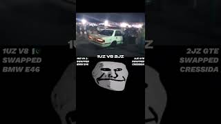 2JZ vs 1UZ V8 CRAZY 2step battle troll face shorts carenthusiast 2jz v8 2step [upl. by Pul]