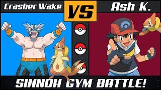 Sinnoh Gym Battle 4 Ash vs Crasher Wake Pokémon SunMoon [upl. by Yevreh]