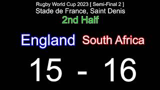 England V South Africa  Rugby World CUP  RWC2023  Semifinal 2 LIVE SCOREBOARD [upl. by Kacie]