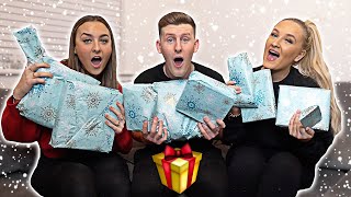 £300 PRESENT SWAP wLITTLE SISTER amp GIRLFRIEND OPENING CHRISTMAS PRESENTS EARLY [upl. by Anoiek463]