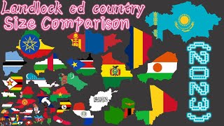 Landlocked country Size Comparison 2023 [upl. by Haliek881]