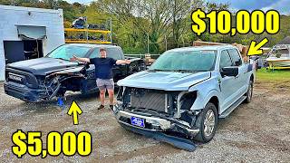 We BOUGHT 2 More WRECKED TRUCKS AT THE SALVAGE AUCTION WHICH IS BETTER [upl. by Socram989]