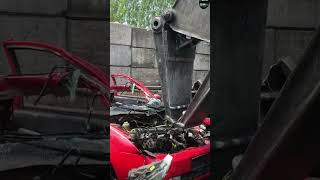 Demolishing a car scrapyard funny [upl. by Syman]