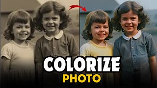 Colorize Black amp White Photo  How to Restore Colorize old Photos Automatically AI Free One Click [upl. by Nasaj318]