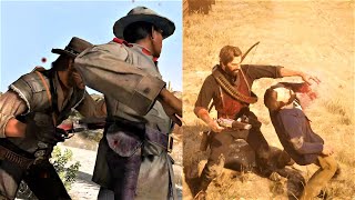 RDR1 amp RDR2 Executions Brutal Animations amp Satisfying Ragdoll Physics [upl. by Powel]