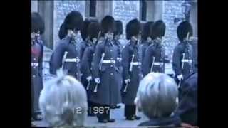 Coldstream Guards changing of the guard at the Tower of London 1987 [upl. by Nealey]