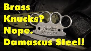 Making Damascus Steel Knuckle Dusters  The Worlds Fanciest Brass Knucks [upl. by Aciras]