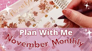 Plan With Me Monthly Layout For November  Erin Condren Life Planner [upl. by Zilevi]