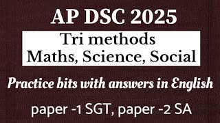 Tri methods for DSC imp bits with answers in Englishtri methods bits trimethods dsc tet apdsc [upl. by Aelem]