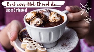 Homemade Hot Chocolate RECIPE  Best ever simple hot chocolate at home in three minutes [upl. by Esya]