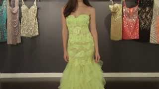 Strapless Mermaid Corset Designer Dress 72635  Jovani [upl. by Elaina]